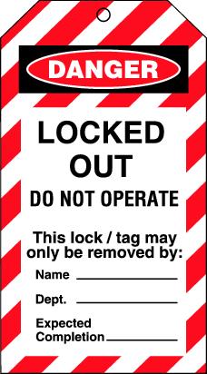 Locked Out Do Not Operate Signs