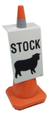Folded "Stock" Sign For Road Cone - Sheep     