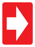 Escape route Arrow sign - red  (24m)